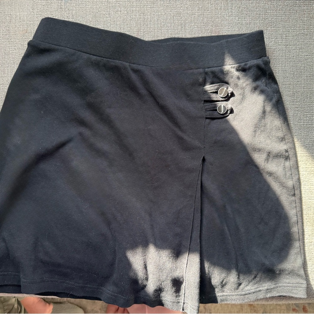 Jones New York Black Mini Skirt with Buckle Detail